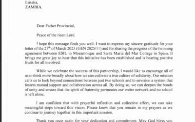 Carta del P General Arturo Sosa, SJ sobre el hermanamiento colegial